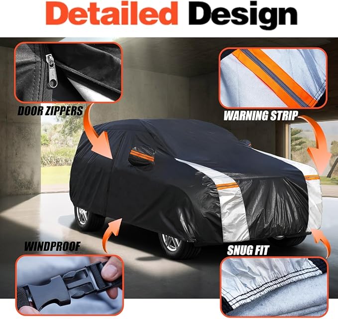 Ford Escape Car Cover 100% Waterproof All Weather, Gift with Towel, 10 Layers SUV Car Cover Custom Fit 2000-2025 Ford Escape, Full Exterior Car Covers Rain Sun UV Protection with Door Zipper.