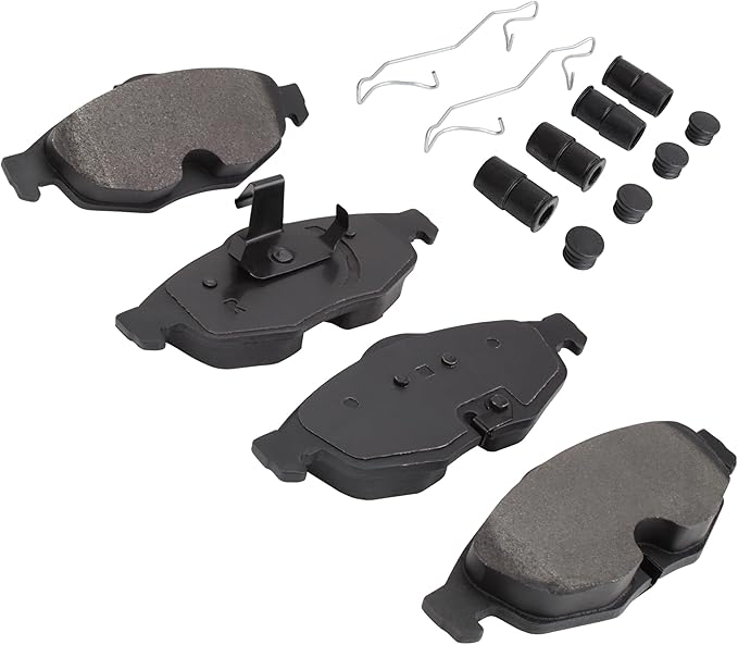 Premium Semi-Metallic Front Brake Pads (1001-0869M) Compatible with Chrysler Cirrus 2001-2007, Chrysler Sebring 2001-2006, Dodge Stratus 2001-2006