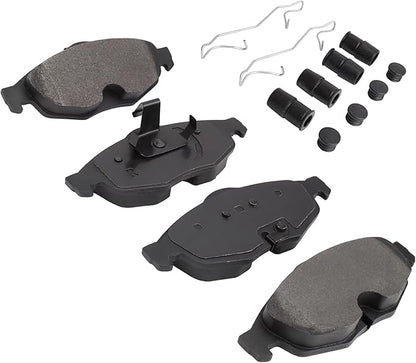 Premium Semi-Metallic Front Brake Pads (1001-0869M) Compatible with Chrysler Cirrus 2001-2007, Chrysler Sebring 2001-2006, Dodge Stratus 2001-2006