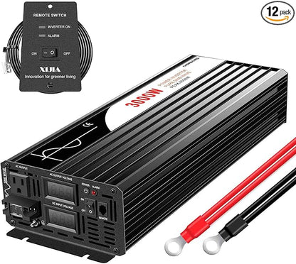 Xijia 3000W (Peak Power 6000W) Pure Sine Wave Inverter DC 36V to AC 120V 60HZ Solar Converter for Home Use car (DC36V (Range 30V-45V) 3000W)