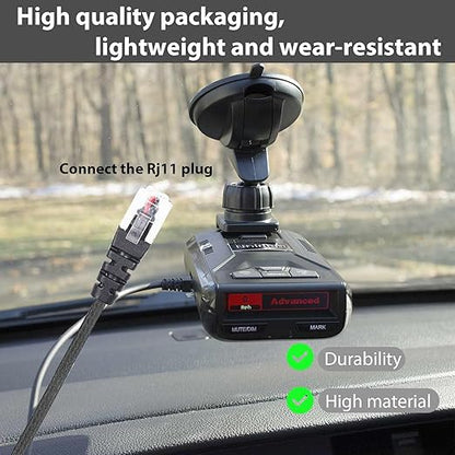 RJ11 Power Cord for Radar Detector,Replacement for Escort Radar 9500i,MAX360,Cobra,Radenso XP SP,for Uniden R1 R3 R4 R7 R8,Beltronics Vector RX65 STI,Valentine 1 Gen 1 Gen 2 etc.