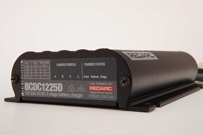 REDARC 25A in-Vehicle DC to DC Charger with MPPT — Dual Input for Solar & Alternator Charging, Green Power Priority - 12 or 24V Battery Charger Suitable with AGM, Gel, Lithium LiFePO4 Batteries