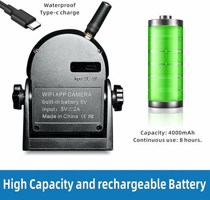 720P WiFi Backup Camera-Wireless Magnetic Reversing Camera with Rechargeable Battery, for Hitching Gooseneck Horse/Fifth Wheels Camper/RV/Trailer/Truck/Minivan, IP68 Waterproof