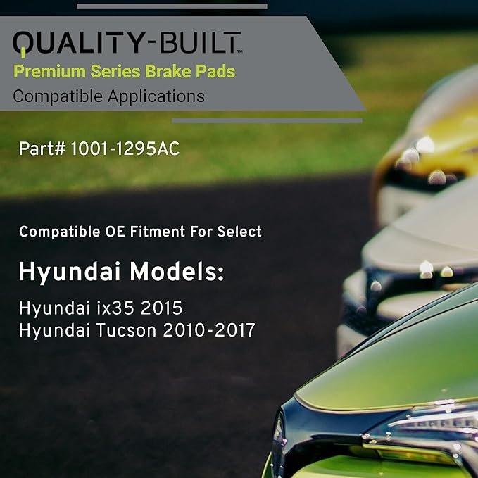 Premium Ceramic Front Brake Pads (1001-1295AC) Compatible with Hyundai ix35 2015-2015, Hyundai Tucson 2010-2017