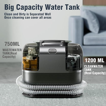 18Kpa Carpet Cleaner Machine, 500W Portable Carpet Spot and Upholstery Cleaner Machine with Handle for Pet Stains, Sofa, Car Seat, Furniture