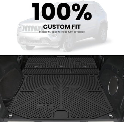 LASFIT Cargo Mat for Jeep Grand Cherokee 2011-2021 All Weather TPE Custom Fit Rear backrest Mat Trunk Seatback Cargo Liner, Black