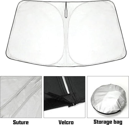 ROCCS Windshield Sunshade UV Ray Reflector Compatible with Chevy Tahoe GMC Yukon 2021-2025 Front Window Sun Shade Shield Cover Foldable Reflective Sun Visor