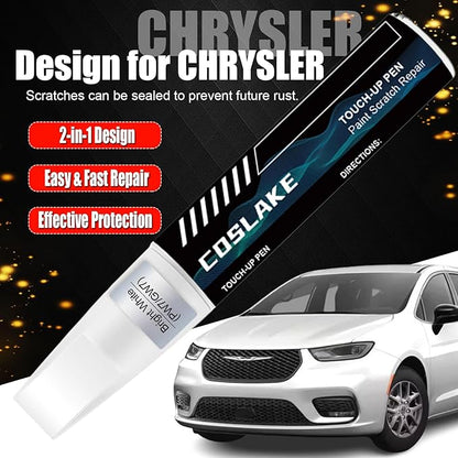 Car Touch Up Paint(Diamond Black Crystal(PXJ/KXJ)) for Chrysler, Car Paint Scratch Repair Kit, Quick & Easy Solution to Repair, 2 in 1 Scratch Remover Pen with 2PCS Disposable Micro Applicators