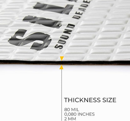 Siless 80 mil (2mm) 18 sqft (1.7 sqm) Car Sound Deadening mat - Butyl Automotive Sound Deadener - Noise Insulation and Vibration Dampening Material (18 sqft)