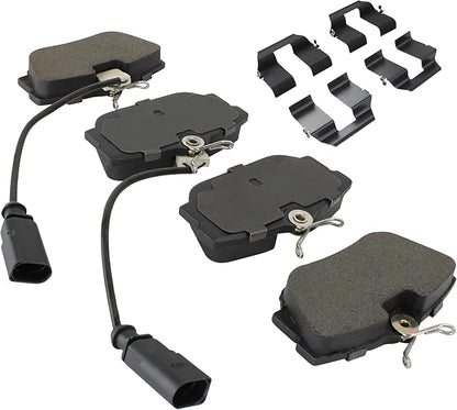 Premium Semi-Metallic Rear Brake Pads (1001-0877BM) Compatible with Volkswagen EuroVan 2001-2003, Volkswagen Sharan 2002-2008