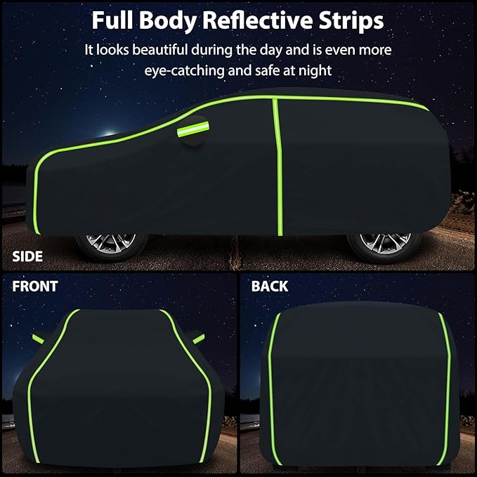 Car Cover for 2015-2024 RX350 RX450 RX500，PEVA Full Car Cover –Adding Cotton Protection, All-Weather UV, Dust, Snow Protection – Windproof Outdoor/Indoor Cover with Door Zipper