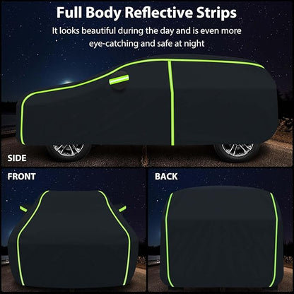 6 Layers Full Car Cover for 1994-2024 Ford Mustang GT/Shelby/Cobra/Bullitt/ECOBOOST,Waterproof All Weather PEVA Adding Cotton Protection with Door Zipper & Storage Bag