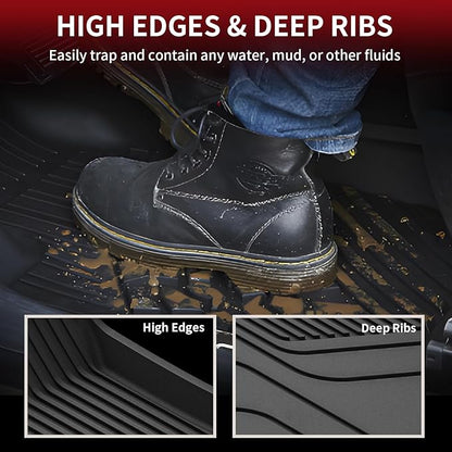 LASFIT Frunk Trunk Mats Fit for Tesla Model X & Model X Plaid 6 Seater / 7 Seater 2025 2024 2023 2022 2021, Custom Fit TPE All Weather Waterproof Cargo Liners, Black