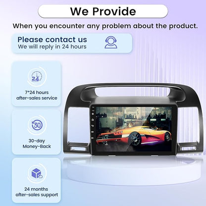 [8 Core 4+64G] Car Radio for Toyota Camry 2000-2006 with Wireless Carplay and Android Auto - 9 Inch IPS 1280 * 720 Touchscreen Android Stereo - DSP / 59 UI Themes/WiFi/GPS/SWC + AHD Backup Camera