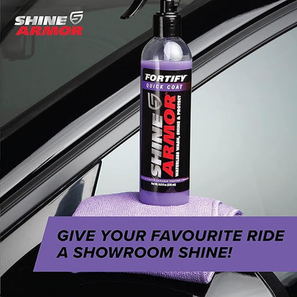 Car Wax Spray and Ceramic Coating for Cars - 3 in One Waterless Car Wash and Detailing for Maximum Shine - High Gloss Top Coat, Protective Auto Wax - 16FlOz by Shine Armor