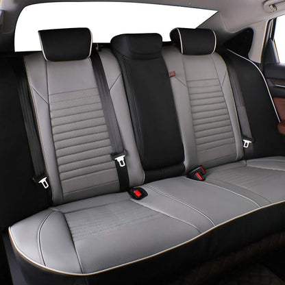 EKR Accord Car Seat Covers for Honda Accord 2023 2024 2025 LX(Rear Row W/Solid Backrest) Leather Car Seat Covers,Waterproof Car Seat Protectors,Trucks Seat Covers Full Set(Black/Gray)