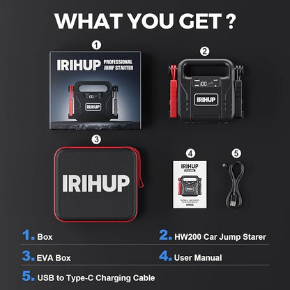 Car Battery Jump Starter 4000A, Car Jump Starter Jump Box(Up to All Gas or 10L Diesel Engine),12V Jump Starter Battery Pack Portable Smart Jumper Cables, Lithium Jumpstarter with LED Light