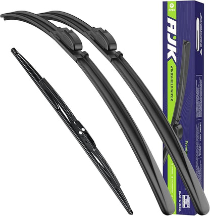 AJK Windshield Wiper Blade, OEM Quality Front and Rear Windshield Wipers for Chevrolet Trailblazer 2002 2003 2004 2005 2006, 22" 22" 16" Window Blades (Set of 3)