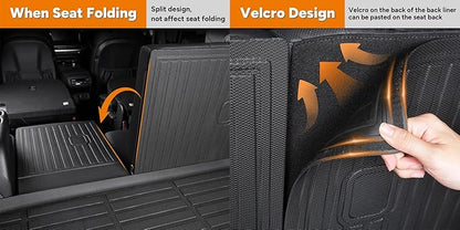 Binmotor-Floor Mats & Cargo Liner Set for Mazda CX50 Hybird 2025, All Weather Car Floor Mat Seatback Cargo for CX 50 Hybird Accessories, Rubber Mats TPE Car Liners for CX-50 Hybird Trunk Liner-Black