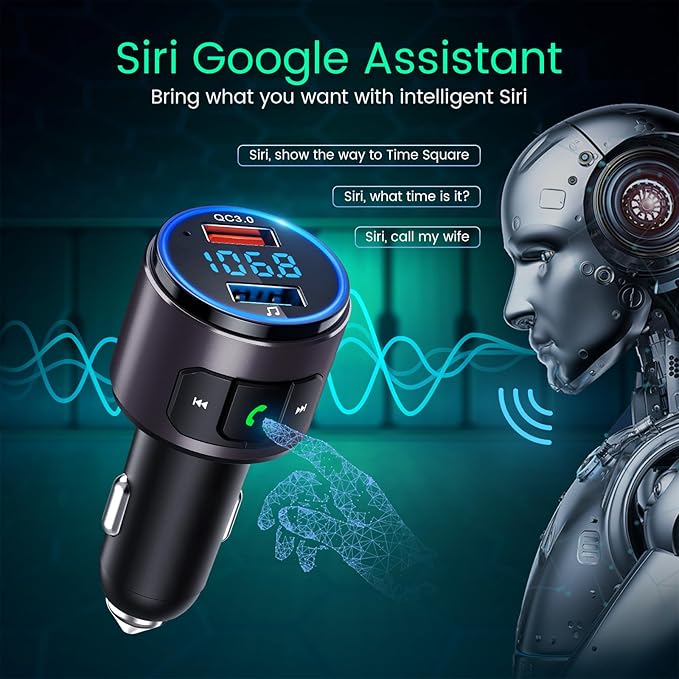 Upgraded V5.0 FM Transmitter for Car-Brown…