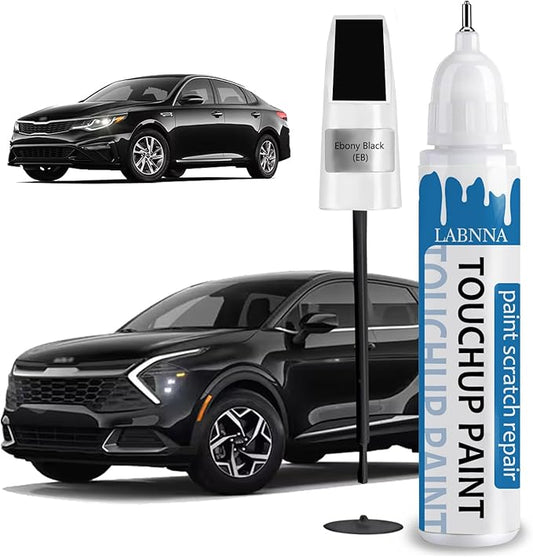 Ebony Black(EB) Touch Up Paint for Kia-Exact Match 2 in 1 touchup Paint Pen for Chips and Nicks Repair Car Paint Scratch Repair Kit