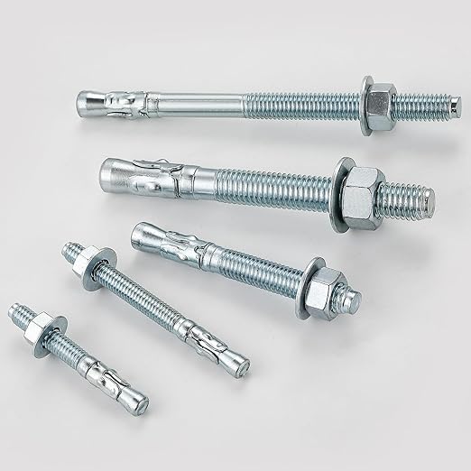 1/2x4-1/4" 50Pcs Inch Standard Fasteners for Heavy-Duty Zinc Wedge Anchors for Cement and Concrete