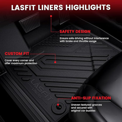 LASFIT Floor Mats Fit for Lexus 2025 2024 2023 2022 NX/NX250/NX350 (Not for Hybrid), All Weather Car Mats for Lexus NX 250/NX 350/NX 350 F Sport TPE Heavy Duty Floor Liners,Front & Rear Rows,Black