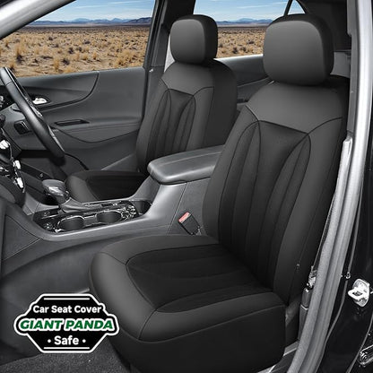 GIANT PANDA Fit Chevy Silverado 1500 2500 3500 Front Car Seat Cover, 3D Air Mesh Breathable Seat Protector, Black(2-Pack)