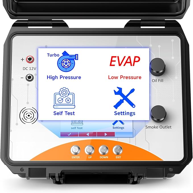 ANCEL L8000 Automotive Smoke Machine | Dual Mode Diagnostic Leak Tester for EVAP & Turbo Systems | Built-in Air Pump & Color LCD | Adjustable Pressure & Run Time | Compatible with Multiple Vehicles