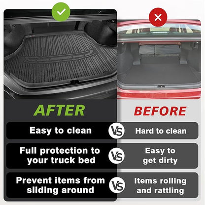 TripleAliner Trunk Floor Mat All Weather Liners Compatible with 2025 Toyota Camry (Include Hybrid) Accessories TPE Carpets Trunk Liner TPE Custom Fit Protection Car Mats