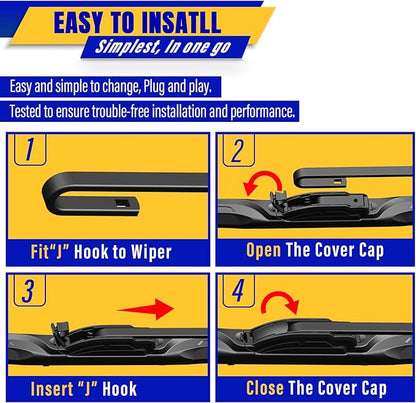 3 wipers Replacement for 2018-2023 Chevy Chevrolet Traverse, Windshield Wiper Blades Original Equipment Replacement - 24"/20"/10" (Set of 3) U/J HOOK