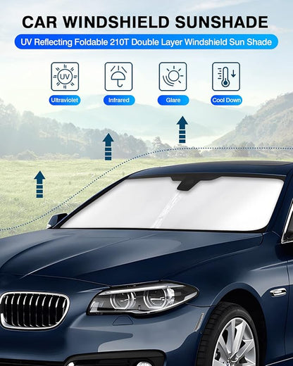 KUST Windshield Sun Shade for BMW 5 Series G30 G31 2017-2023 Window Shade Sun Visor Cover Foldable Blocks UV Rays Keep Your Car Cooler