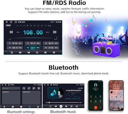 SIXTOP 2+64G Android Car Stereo for Hyundai Tucson IX35 2010-2015 Carplay Android Auto Upgrade Radio 10 inch Touch Screen Bluetooth GPS Navigation Mirror Link 26UI FM RDS WiFi SWC+ AHD Camera & MIC