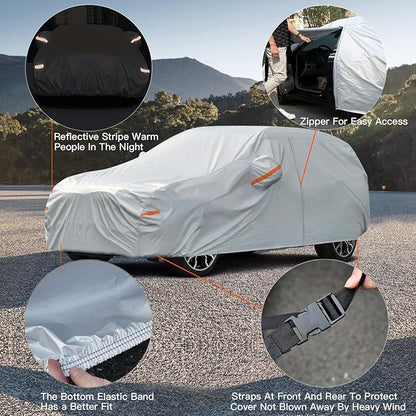Kayme 6 Layers SUV Car Cover Waterproof All Weather, Outdoor Full SUV Cover Rain Sun UV Protection, Universal Fit for Subaru Crosstrek, Jeep Liberty Compass, Kia Soul Sportage (Up to 181 inch)
