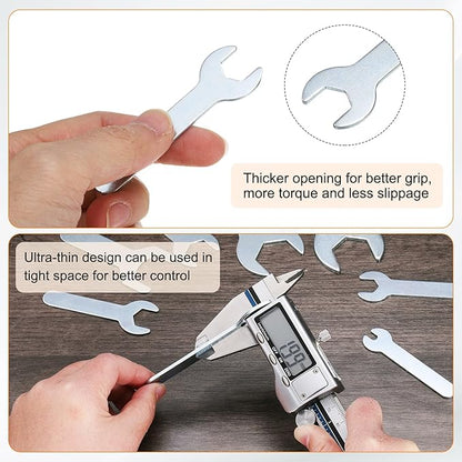HARFINGTON 10pcs Small Wrench 11x70x1.5mm Metric U-Shaped Single Open Ended Spanner Super Thin Flat Head Galvanizing Wrench for Automotive Repair Furniture Assembly