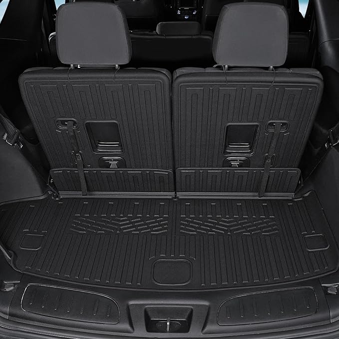 Floor Mats for 2016-2024 2025 Dodge Durango 7-seat, All Weather TPE Cargo Liner Cargo Mat and 3rd Row Backrest Mats for RT/GT Durango Accessories