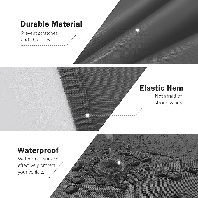 MORNYRAY Compatible with Toyota Tacoma,Car Cover Outdoor Waterproof Sun Rain Snow Hail Protection with Driver Door Zipper (Black, Custom Fit Toyota Tacoma)