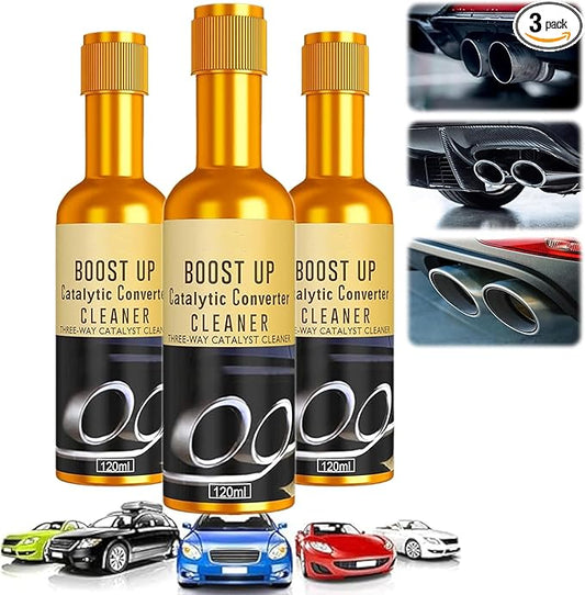 Catalytic Converter Cleaner, Exhaust System Carbon Removal Treatment, Fuel System Additive Oil for Gas & Diesel Car, Auto Engine Parts Cleaner (120ml, 3PCS)