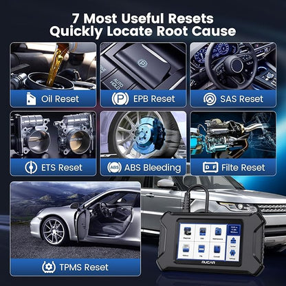 MUCAR CS6 OBD2 Scanner Diagnostic Tool, Engine Transmission BCM Car Scanner, ABS Code Reader, SRS TPMS Scan Tool, 7 Reset Service, Oil/EPB/SAS/TPMS/DPF/Throttle/ABS Bleed, Auto VIN, Free Update