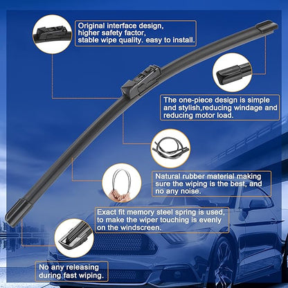 Windshield Wiper Blades Replacement for Toyota CHR C-HR 2018 2019 2020 2021 Original Factory Quality Front Rear Wipers Blade Set for Car - 26" 16" 14" (Piece of 3)