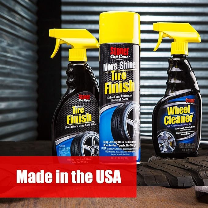 Stoner Car Care 91044-2PK Original More Shine Tire Finish for Tire and Wheel Care Creates a Long-Lasting, Rain-Resistant Tire Shine, Makes Faded Tires Look New, Non-Greasy Formula, 12 Oz, Pack of 2