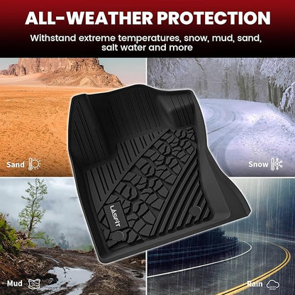LASFIT Floor Mats for Jeep Renegade 2015-2023 All Weather TPE Custom Fit Car Mats Floor Liners 1st & 2nd Row, Black