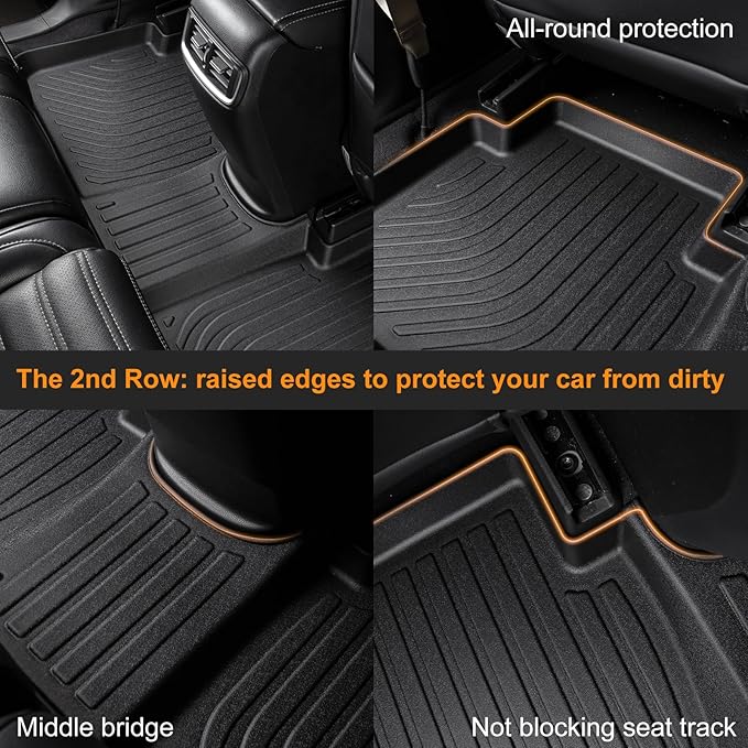 Binmotor-All Weather Floor Mats & Cargo Liner for RX 2025 2024 2023 RX350 | RX350h | RX500h (NOT for RX450h+PHEV) Heavy Duty Car Floor Liners for RX 350 Accessories-Black