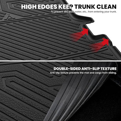 LASFIT Trunk & Backrest Mat for Ford Explorer 2015-2019, Custom Fit All Weather Protector TPE One-Piece Design Easy Installation Trunk with Seatback Mat, 1pc Black