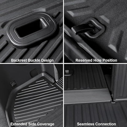 GALVAGNIATE Floor Mats for 2021-2024 2025 Kia Sorento 6-Seat/7-Seat (Not for Hybrid), All Weather TPE Floor Mat and 2-in-1 Cargo Liner with Backrest Mat for Sorento Accessories