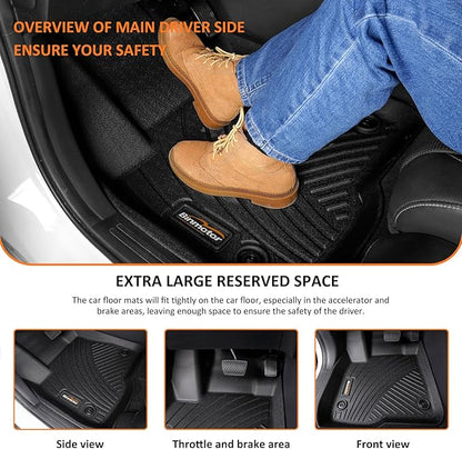 Binmotor-Floor Mats Cargo Liner Set for GMC Terrain 2024-2018丨2018-2024 Chevy Equinox, All Weather Car Floor Mats 2024 GMC Terrain/Chevy Equinox Accessories for Terrain