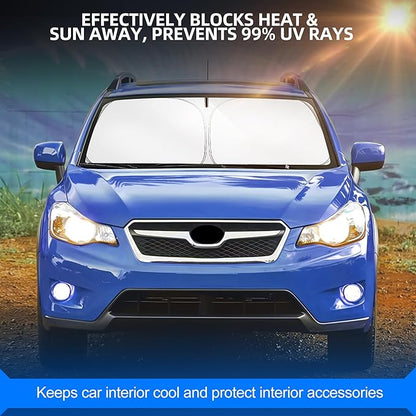 Windshield Sun Shade for S-ubaru Crosstrek 2013-2017 Foldable Sunshade Custom Fit Front Window Car Interior Accessories Protector Blocks UV Rays