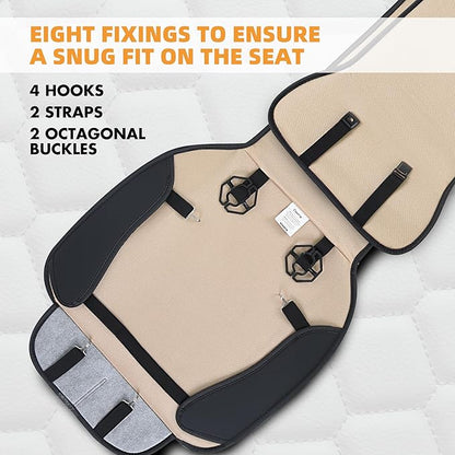 Elantrip 2PCs Front Car Seat Covers Leather Car Seat Protector Universal fit for Most Cars SUVs and Trucks Water Proof Seat Protector Black and Gold