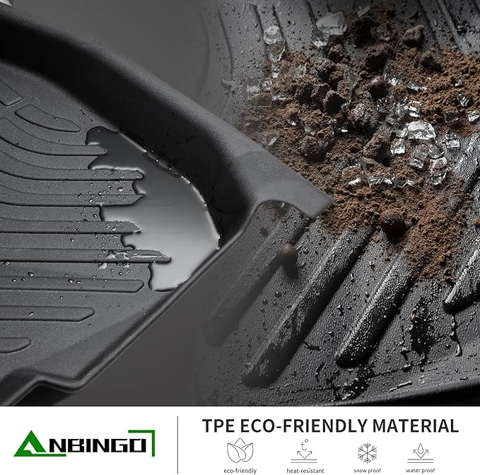 ANBINGO®Floor Mats Fit for Pilot 2009-2015.All Weather Protection TPE Waterproof Non-Slip Floor Liners Fit 1st & 2nd &3 rd Row Set Accessories-Black