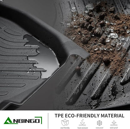 ANBINGO® Floor Mats Custom for Mazda CX9 (6 Passenger, Bucket Seat 2nd Row Has Cup Holders) 2020-2023 Waterproof All Weather Car Mats Guard Liners Front & Rear & 3rd Row CX-9 Full Set -Black